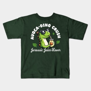 Avoca-dino Crush - Funny Avocado Dinosaur (Dark) Kids T-Shirt